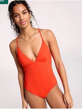 Calia Women’s One-Piece Swimsuit Triangle Front Strappy Back Size 8 NWT